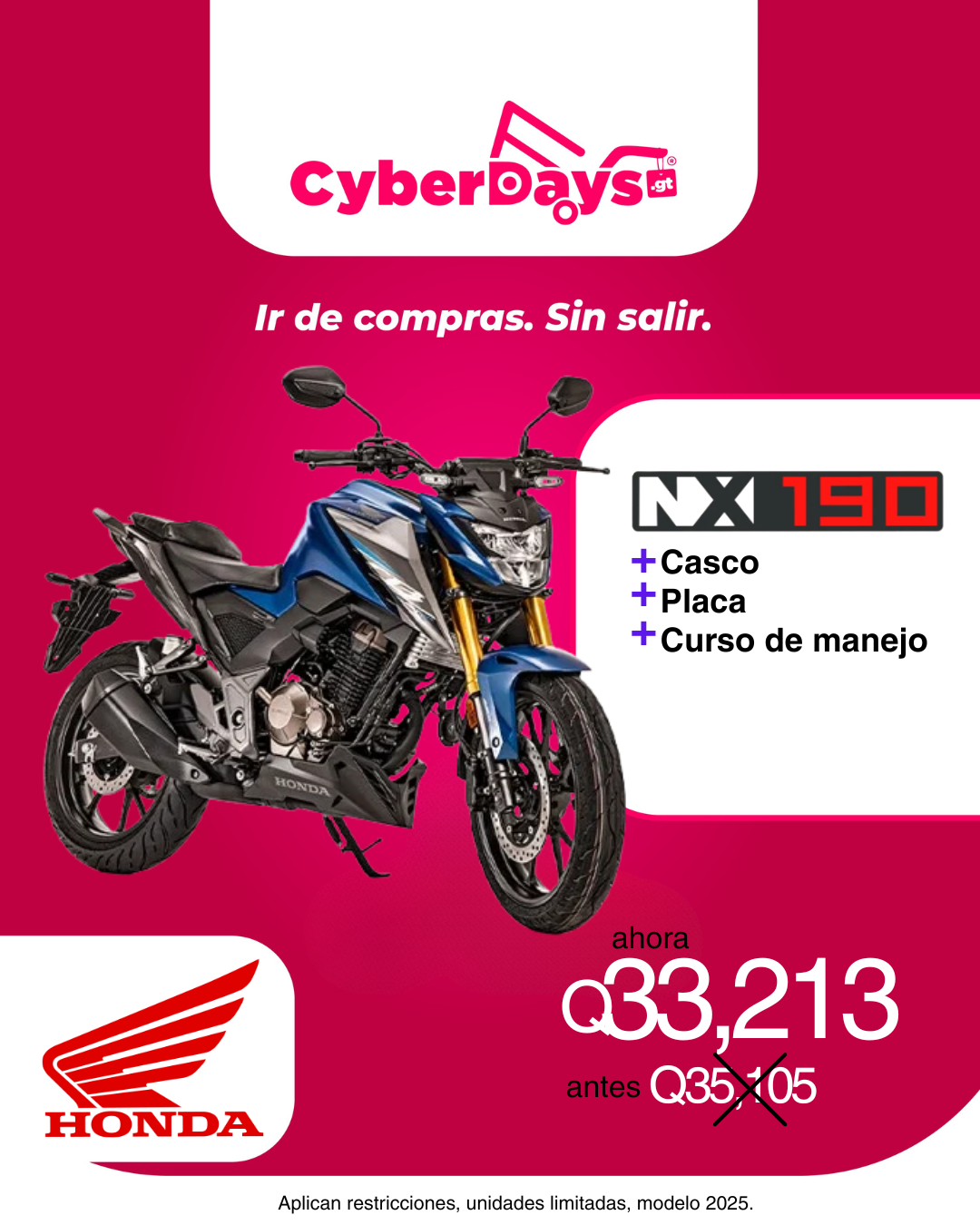 CyberDays 2026. Ofertas de Honda motocicletas