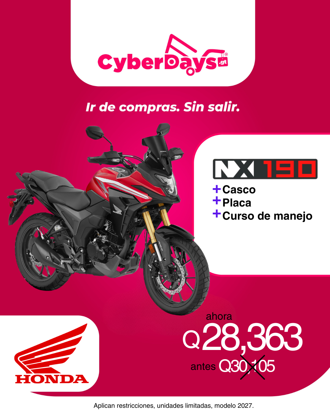 CyberDays 2026. Ofertas de Honda motocicletas