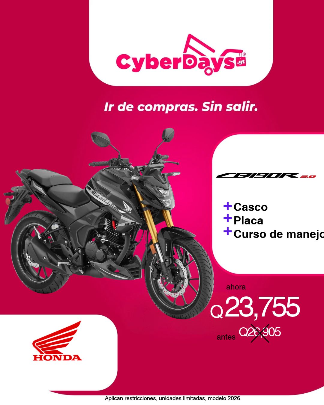 CyberDays 2026. Ofertas de Honda motocicletas
