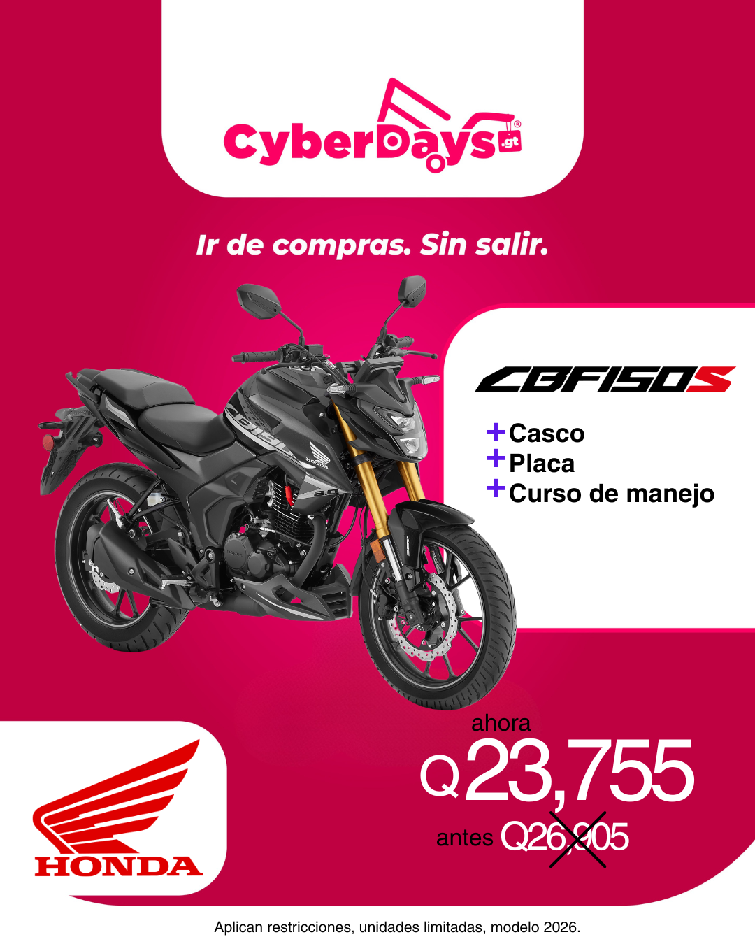 CyberDays 2026. Ofertas de Honda motocicletas