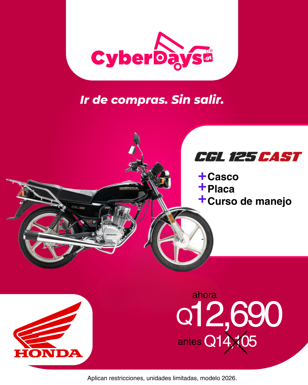 CyberDays 2026. Ofertas de Honda motocicletas